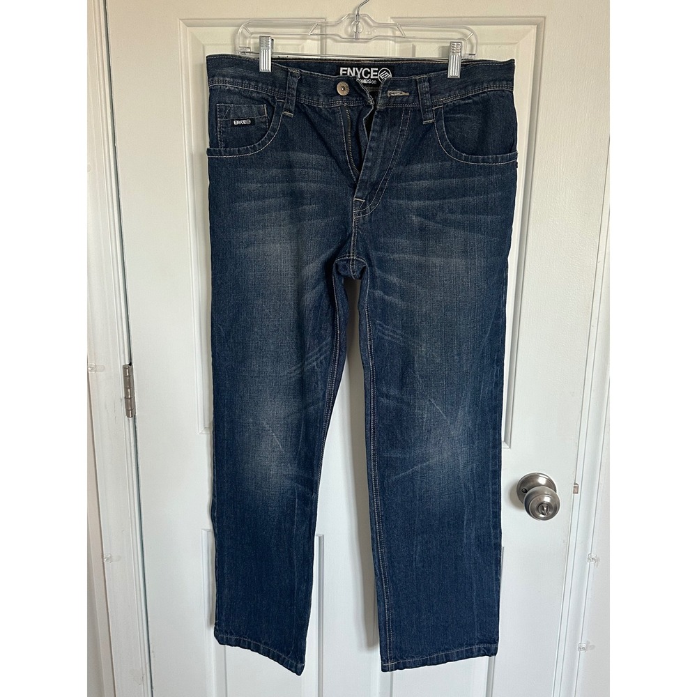 ENYCE a SEAN COMBS CO Women's Jeans Size 34 Blue Denim Straight Leg‎ Cotton